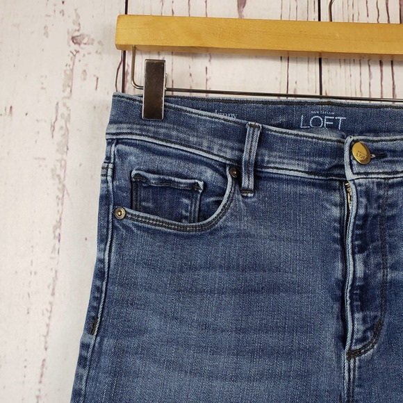 30. Ann Taylor Loft High Waist Skinny Jeans Womens Size 6 Medium Wash Blue - Picture 3 of 10